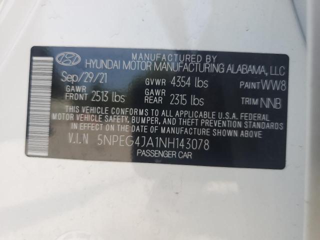 2022 HYUNDAI SONATA SE 5NPEG4JA1NH143078
