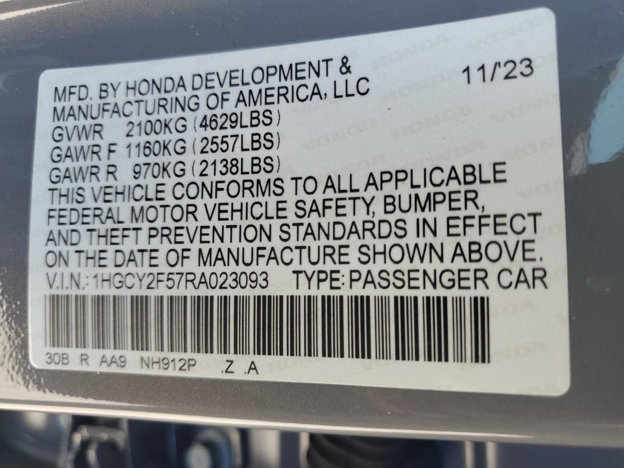 HONDA ACCORD HYBRID SPORT