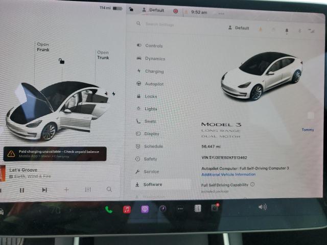 2019 TESLA MODEL 3 5YJ3E1EB0KF513462