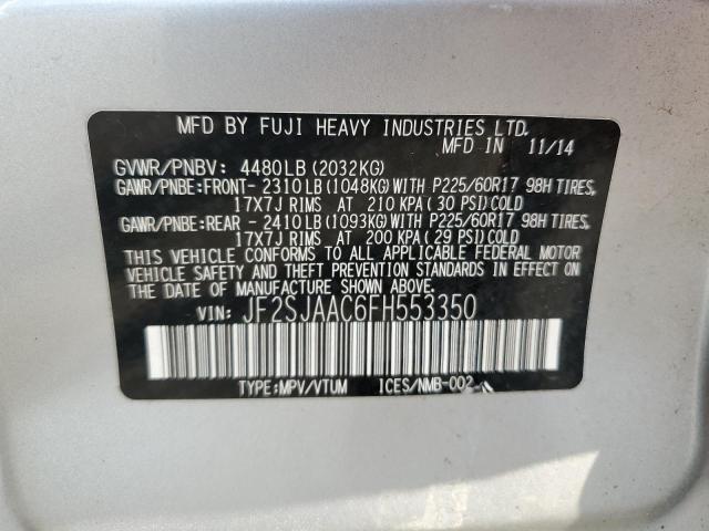 2015 SUBARU FORESTER 2 JF2SJAAC6FH553350