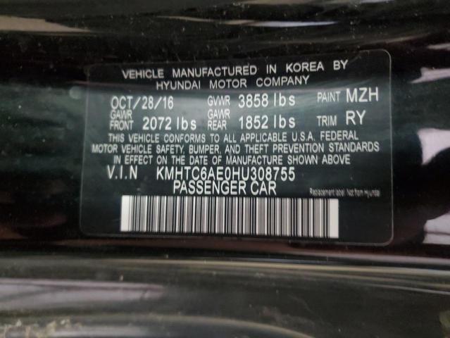 2017 HYUNDAI VELOSTER T - KMHTC6AE0HU308755