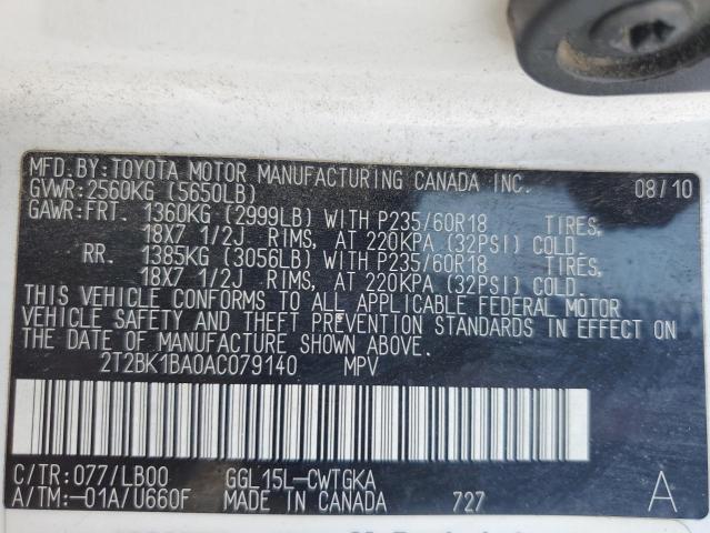 2010 LEXUS RX 350 - 2T2BK1BA0AC079140