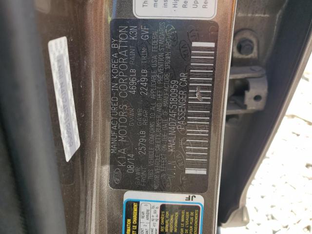 2015 KIA CADENZA PR KNALN4D74F5180959