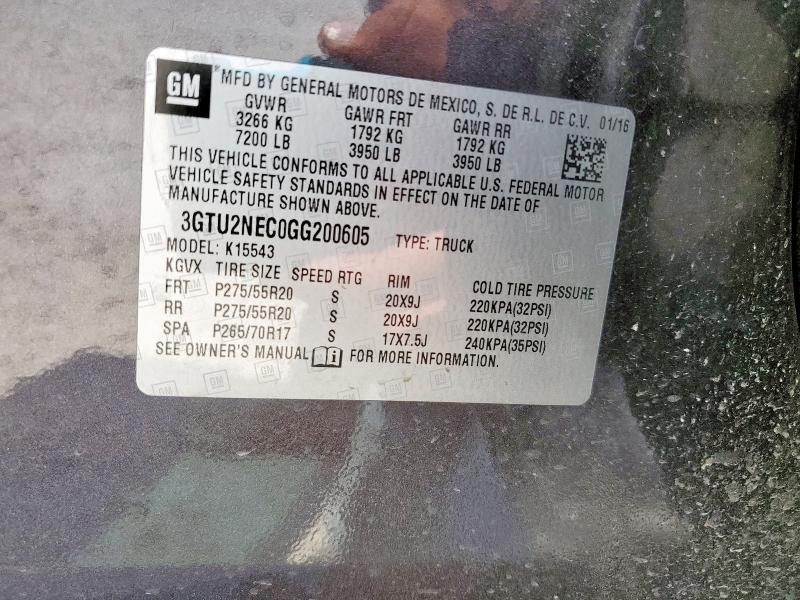 2016 GMC SIERRA K15 - 3GTU2NEC0GG200605