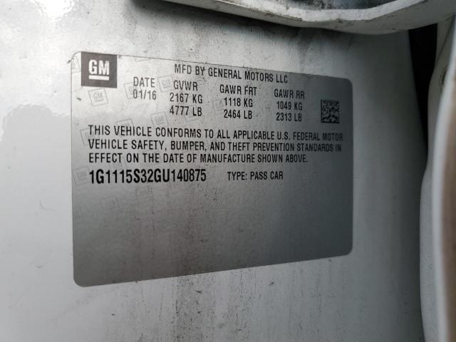2016 CHEVROLET IMPALA LT 1G1115S32GU140875