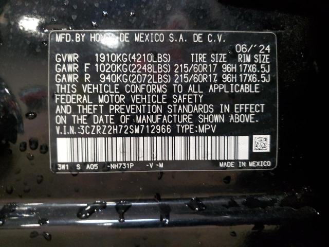 2025 HONDA HR-V EXL 3CZRZ2H72SM712966