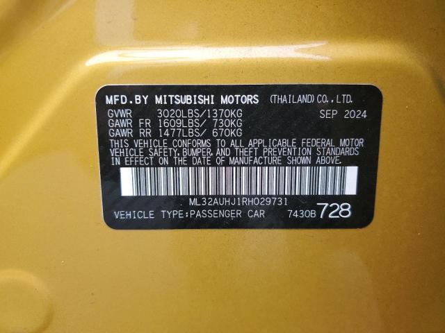2024 MITSUBISHI MIRAGE ES ML32AUHJ1RH029731