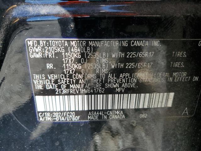 2017 TOYOTA RAV4 XLE 2T3RFREV1HW641762