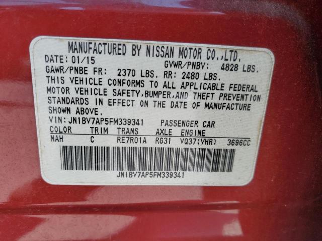 2015 INFINITI Q50 BASE JN1BV7AP5FM339341