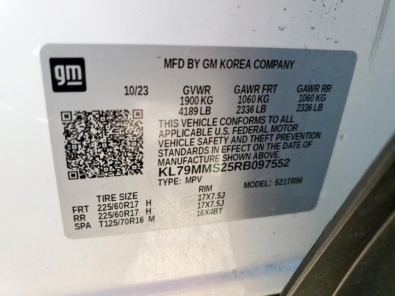 2024 CHEVROLET TRAILBLAZE KL79MMS25RB097552