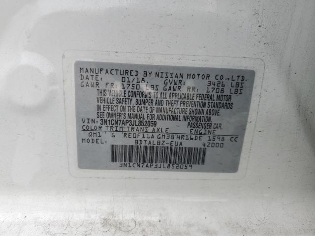 2018 NISSAN VERSA S - 3N1CN7AP3JL852059