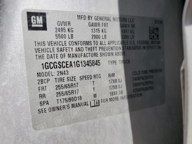 2016 CHEVROLET COLORADO L 1GCGSCEA1G1345845