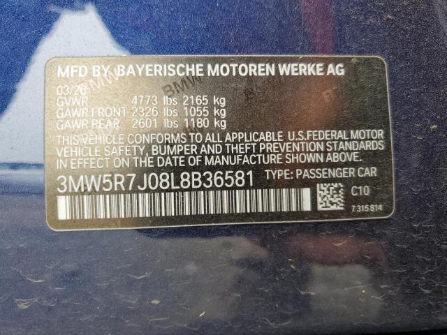2020 BMW 330XI 3MW5R7J08L8B36581