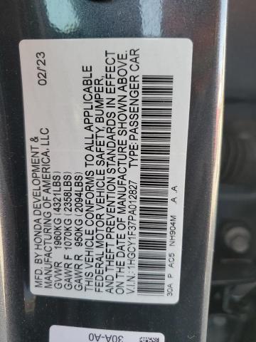 2023 HONDA ACCORD EX 1HGCY1F37PA012827