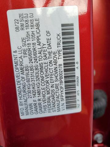 2023 HONDA RIDGELINE 5FPYK3F78PB002178