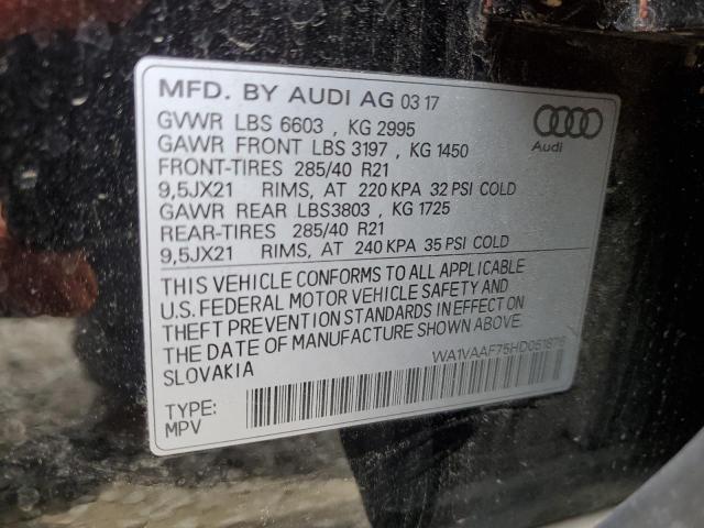 2017 AUDI Q7 PRESTIG WA1VAAF75HD051876
