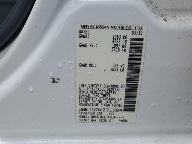 2019 NISSAN ALTIMA S - 1N4BL4BV7KC221084