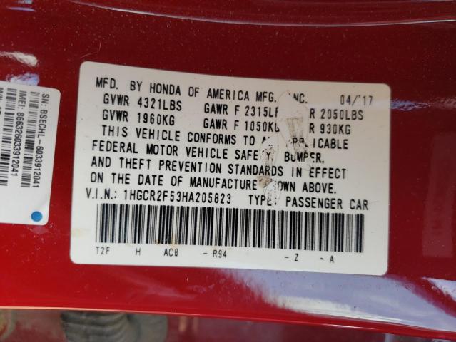 2018 HONDA ACCORD SPO - 1HGCR2F53HA205823