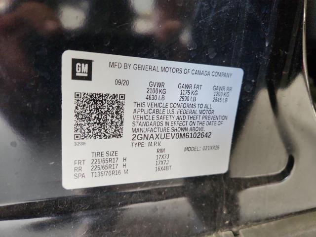 2021 CHEVROLET EQUINOX LT 2GNAXUEV0M6102642