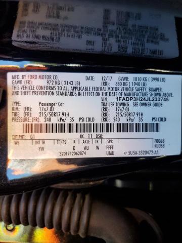 2018 FORD FOCUS SEL 1FADP3H24JL233745