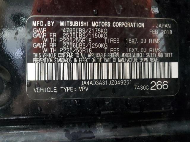 2018 MITSUBISHI OUTLANDER JA4AD3A31JZ049251