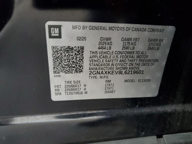 2020 CHEVROLET EQUINOX LT - 2GNAXKEV8L6219601