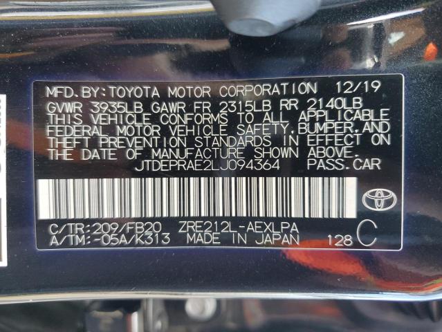 2020 TOYOTA COROLLA LE - JTDEPRAE2LJ094364