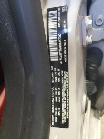 2022 MASERATI GHIBLI MOD ZAM57YTM0NX387092