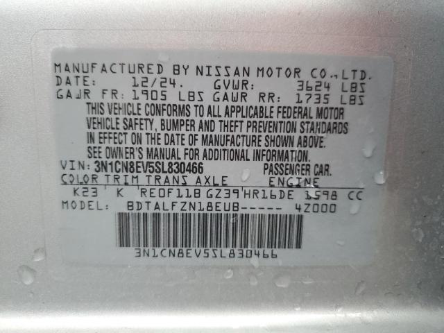 2025 NISSAN VERSA SV 3N1CN8EV5SL830466