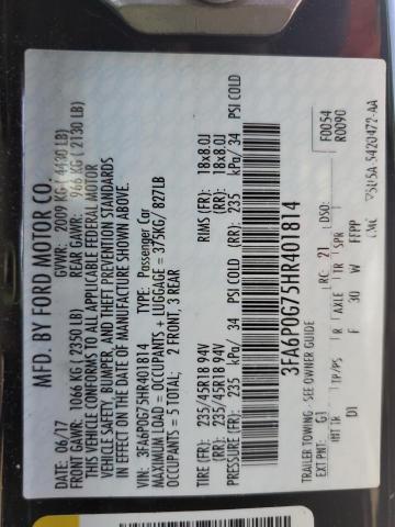 2017 FORD FUSION S 3FA6P0G75HR401814
