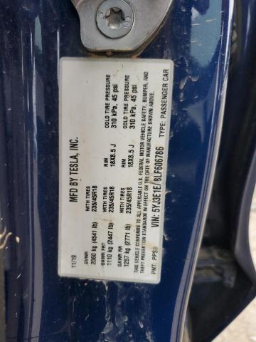 2020 TESLA MODEL 3 5YJ3E1EA8LF606786