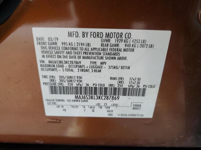 2019 FORD ECOSPORT T MAJ6S3KL3KC287869