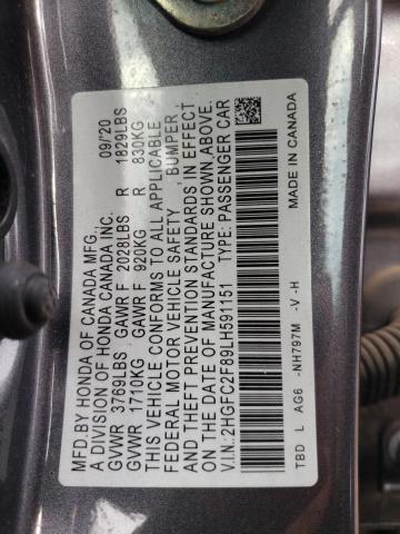 2020 HONDA CIVIC SPORT - 2HGFC2F89LH591151