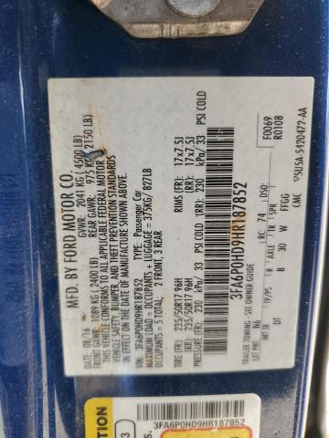 2017 FORD FUSION SE - 3FA6P0HD9HR187852