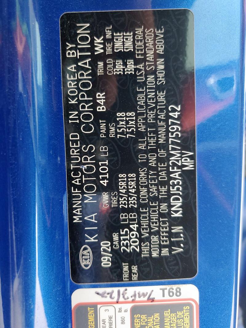 2021 KIA SOUL GT-LI KNDJ53AF2M7759742