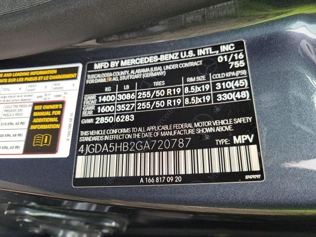 2016 MERCEDES-BENZ GLE 350 4MATIC 4JGDA5HB2GA720787