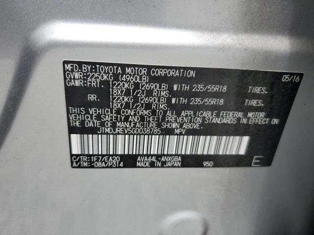 2016 TOYOTA RAV4 HV LI JTMDJREV5GD038785