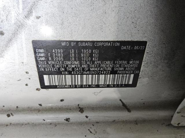 2022 SUBARU IMPREZA SPORT 4S3GTAM60N3724822
