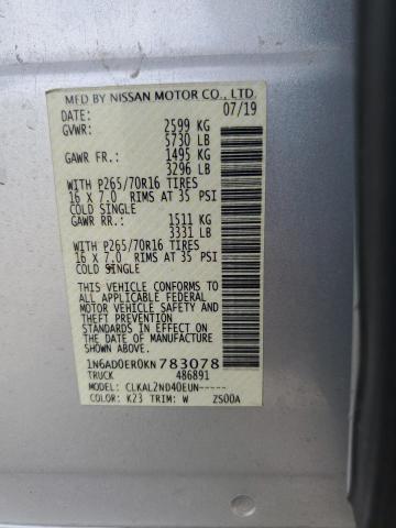 2019 NISSAN FRONTIER S 1N6AD0ER0KN783078