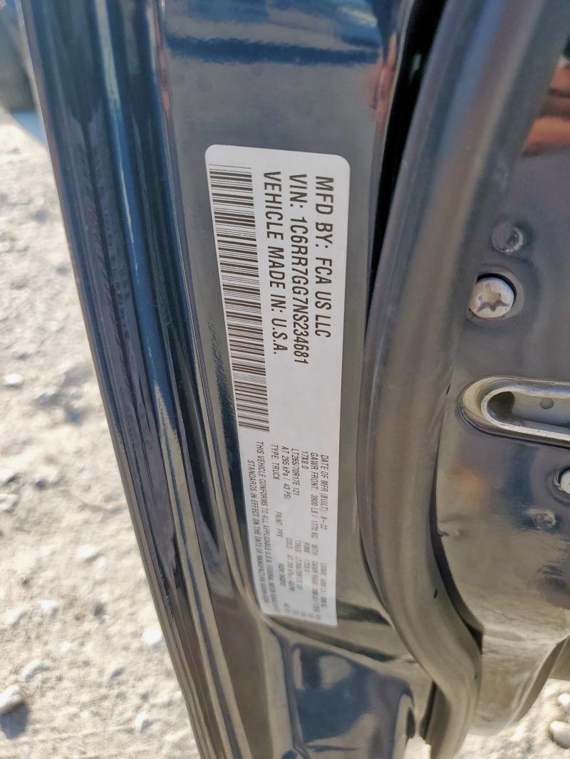 2022 RAM 1500 CLASS 1C6RR7GG7NS234681