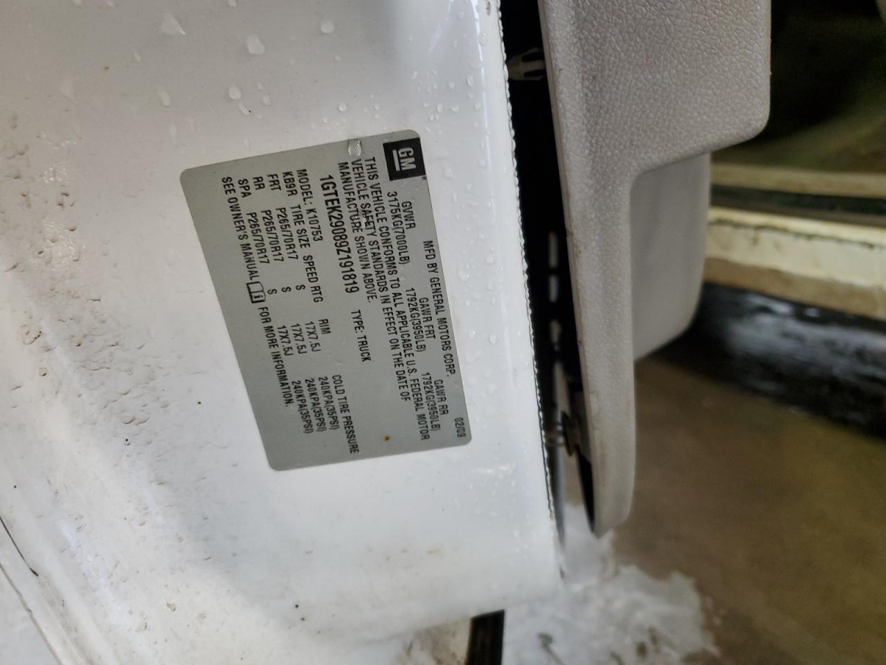 Lot #3287596010 2009 GMC SIERRA K1500 SLE