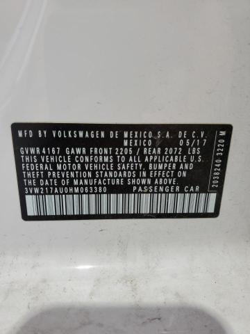 2017 VOLKSWAGEN GOLF S 3VW217AU0HM063380