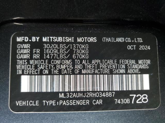 2024 MITSUBISHI MIRAGE ES - ML32AUHJ2RH034887