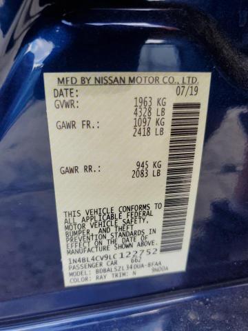 2020 NISSAN ALTIMA SR 1N4BL4CV9LC122752
