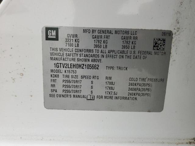 2017 GMC SIERRA K15 1GTV2LEH0HZ105662