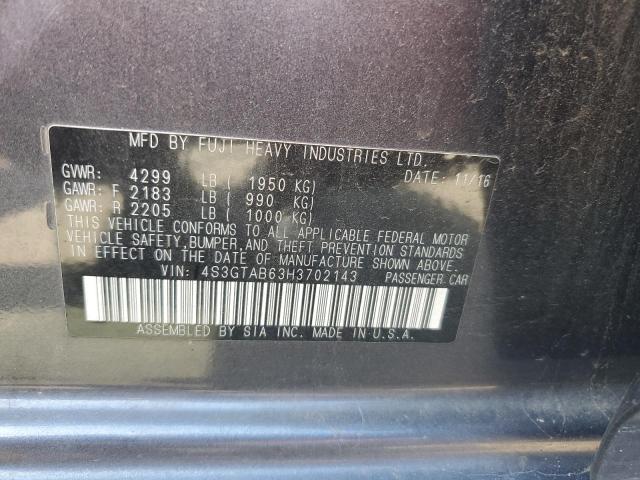 2017 SUBARU IMPREZA PR 4S3GTAB63H3702143