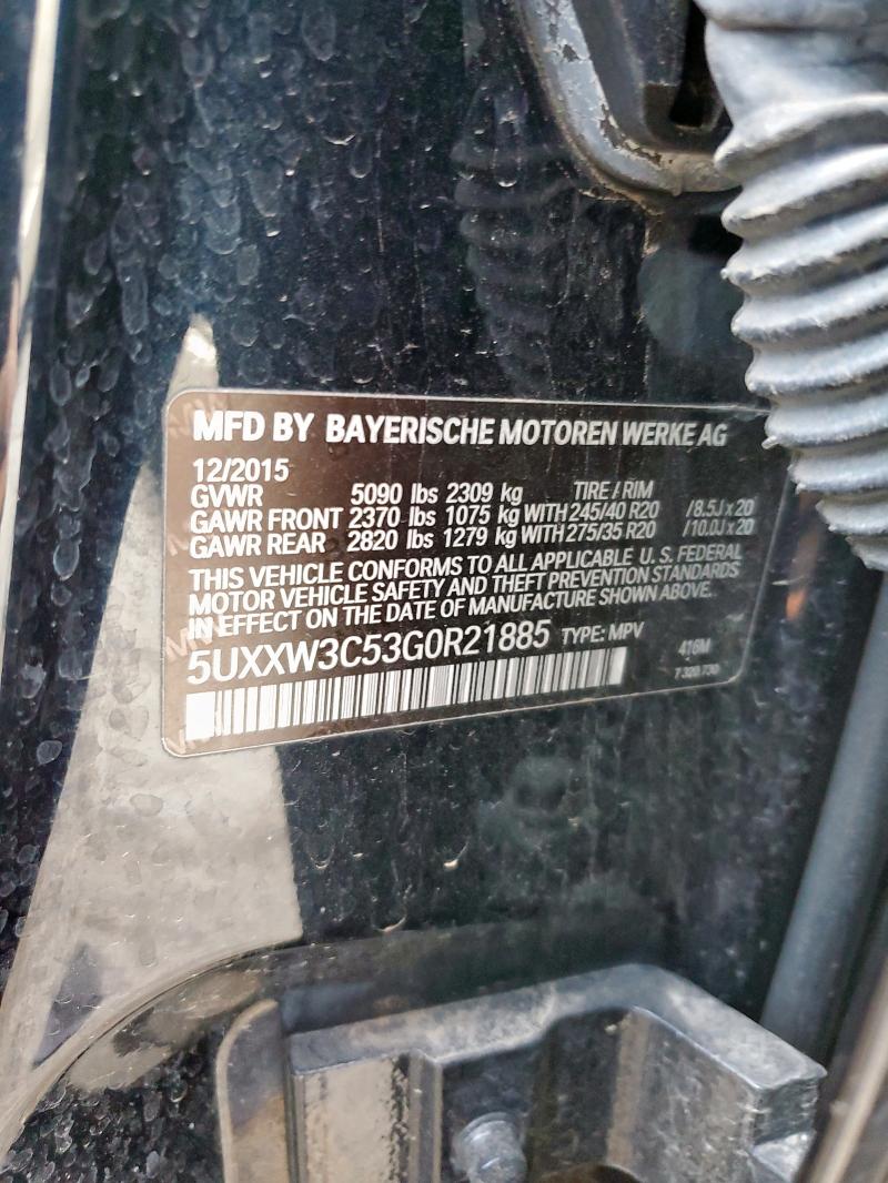 2016 BMW X4 XDRIVE2 5UXXW3C53G0R21885