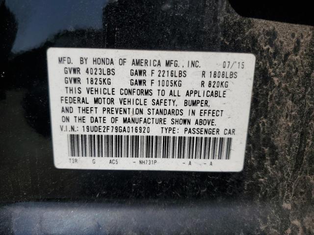 2016 ACURA ILX PREMIUM 19UDE2F79GA016920