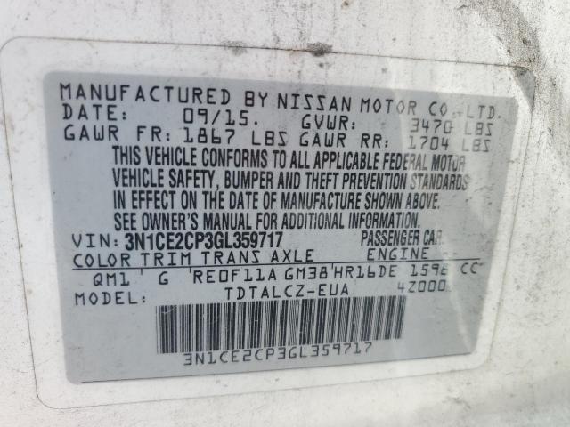 2016 NISSAN VERSA NOTE 3N1CE2CP3GL359717