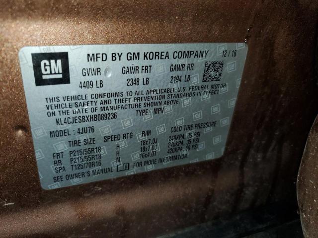 2017 BUICK ENCORE PRE KL4CJESBXHB089236
